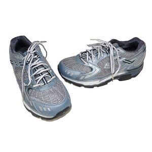 SKECHERS Shape Ups blue & gray sneakers leather & textile woman's size 8.5